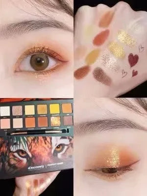 Explorer twelve-color animal themed eye shadow palette showing multiple plates