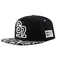 Cotton baseball cap with letter embroidery in SR White colour showing dome crown style