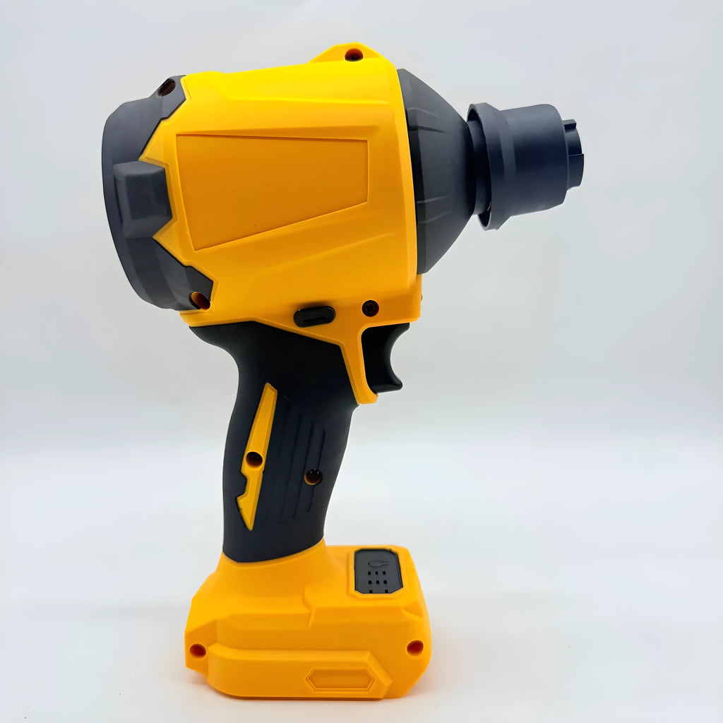 Rechargeable lithium battery air exhauster with bare metal head for snow and dust removal