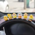PVC duckling car decoration set with six cartoon duck ornaments and one greeting sign