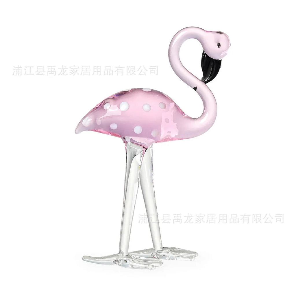 Pink crystal flamingo decorative ornament for table centrepiece display
