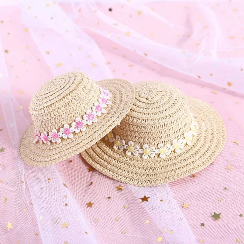 Handmade adjustable bowknot pet hat for dogs and cats in cartoon style