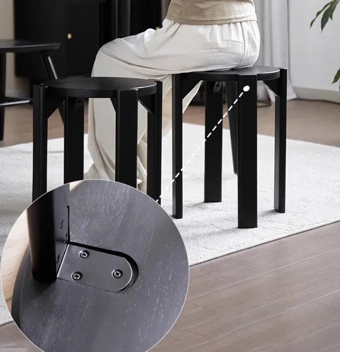 Stackable round metal dining stool in modern simplicity design with four colour options