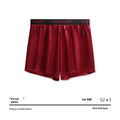 Solid colour men's knitted polyester boxer briefs on a white background showing mid-waist fit