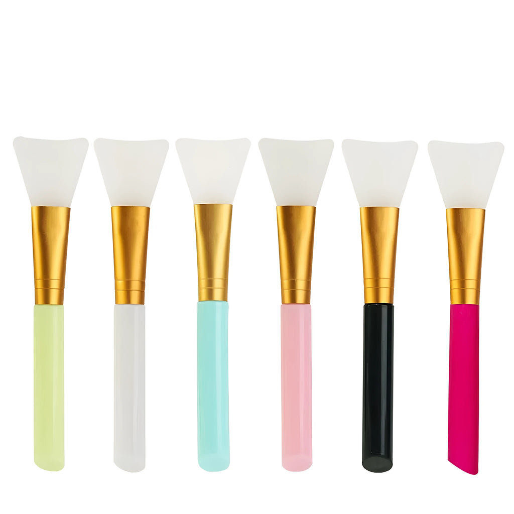 Silicone spatula applicator for face and body masks in six colour choices
