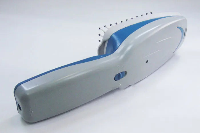 Pet comb with air purification function showing removable brush head and 78 comb teeth.