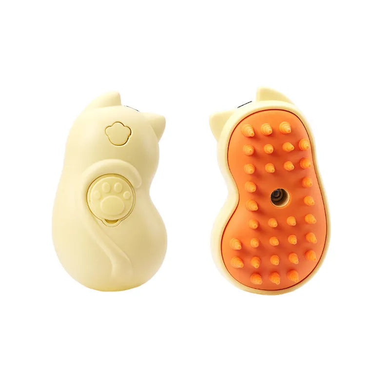 3-in-1 cat steamy brush with self-cleaning steam function for pet hair removal
