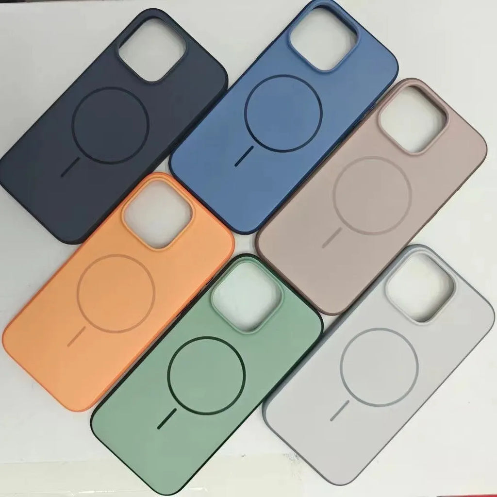 Blue frosted magnetic protective case for iPhone 16 and iPhone 17 Pro Max phones