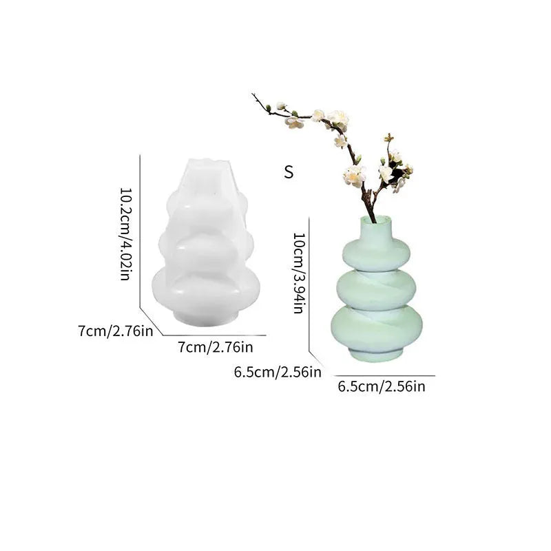 Three-layer circle vase silicone baking mould in modern simple style