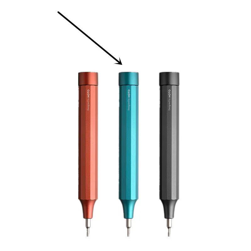 Black, green, or red 24-in-1 aluminium repair screwdriver set with magnetic bit storage.
