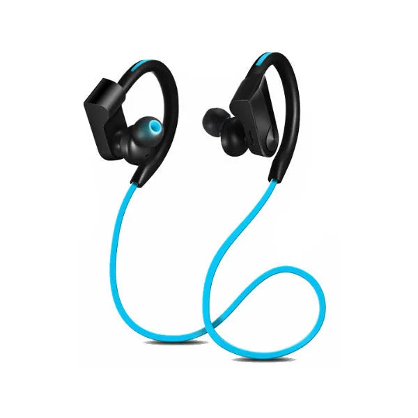 Wireless neckband Bluetooth earphones in black colour with USB charging cable