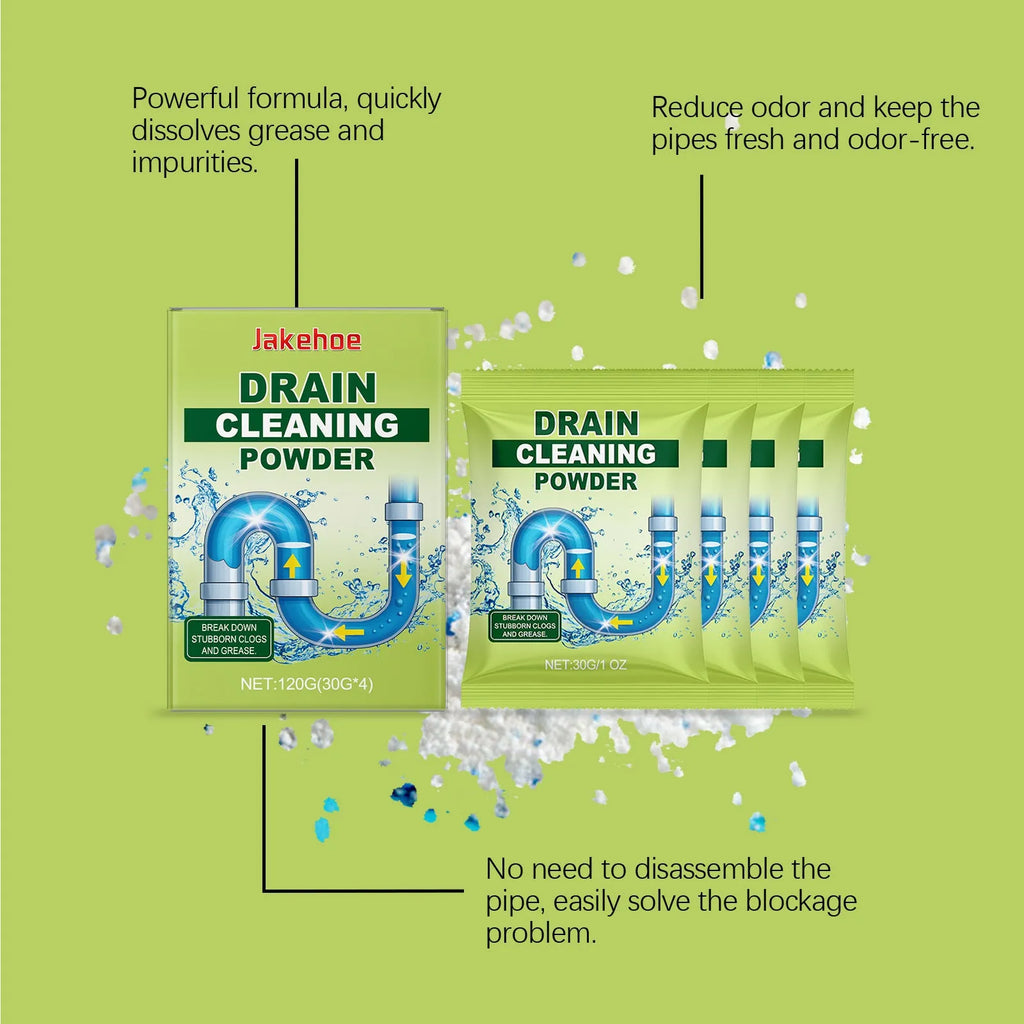 120g pack of drain cleaning powder for unblocking sinks and showers
