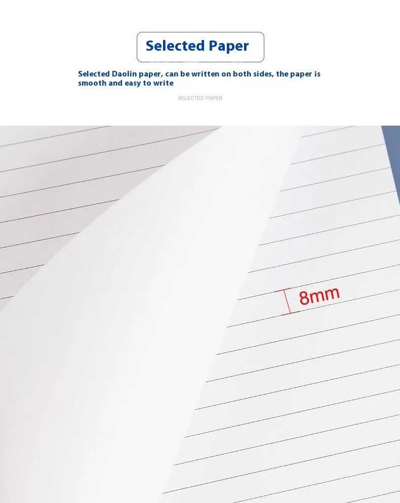 A4 grid notepad with tearable pages and a paper cover, showing the ivory white internal sheets.