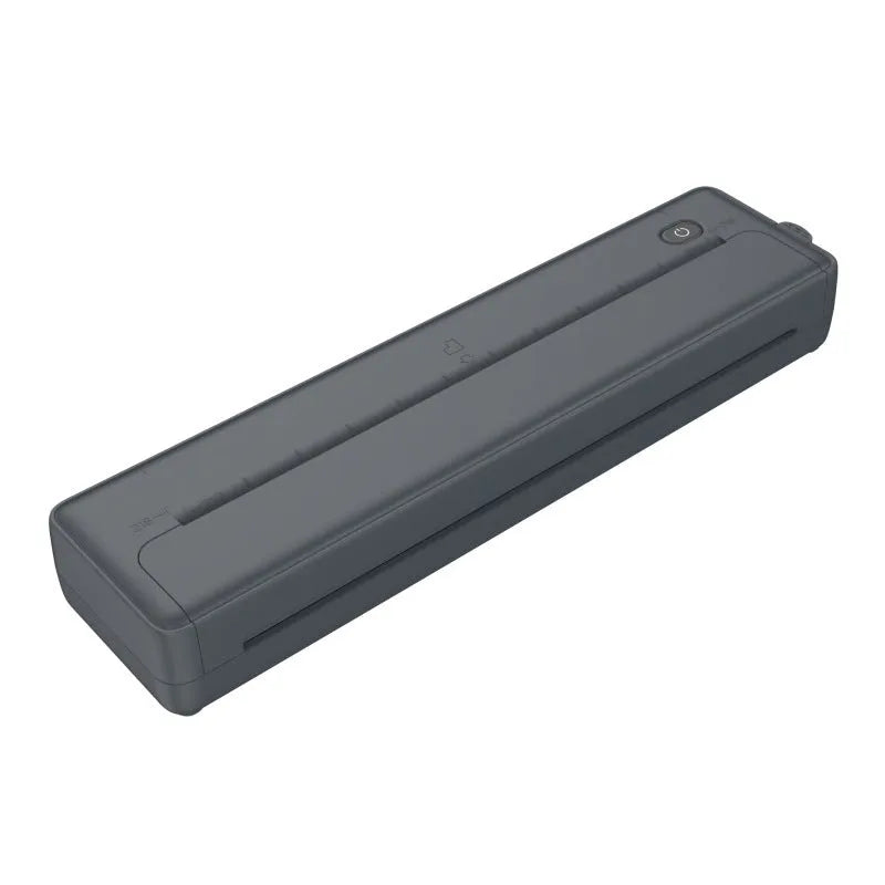 A4 Bluetooth thermal printer in black or white with compact 28x7x5cm dimensions for wireless mobile printing