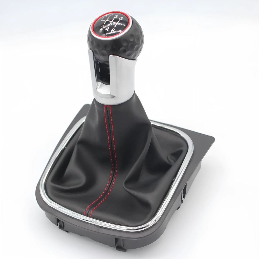 Leather gear shift knob handball for Volkswagen Golf 5 6 7 models with 12mm fitting.