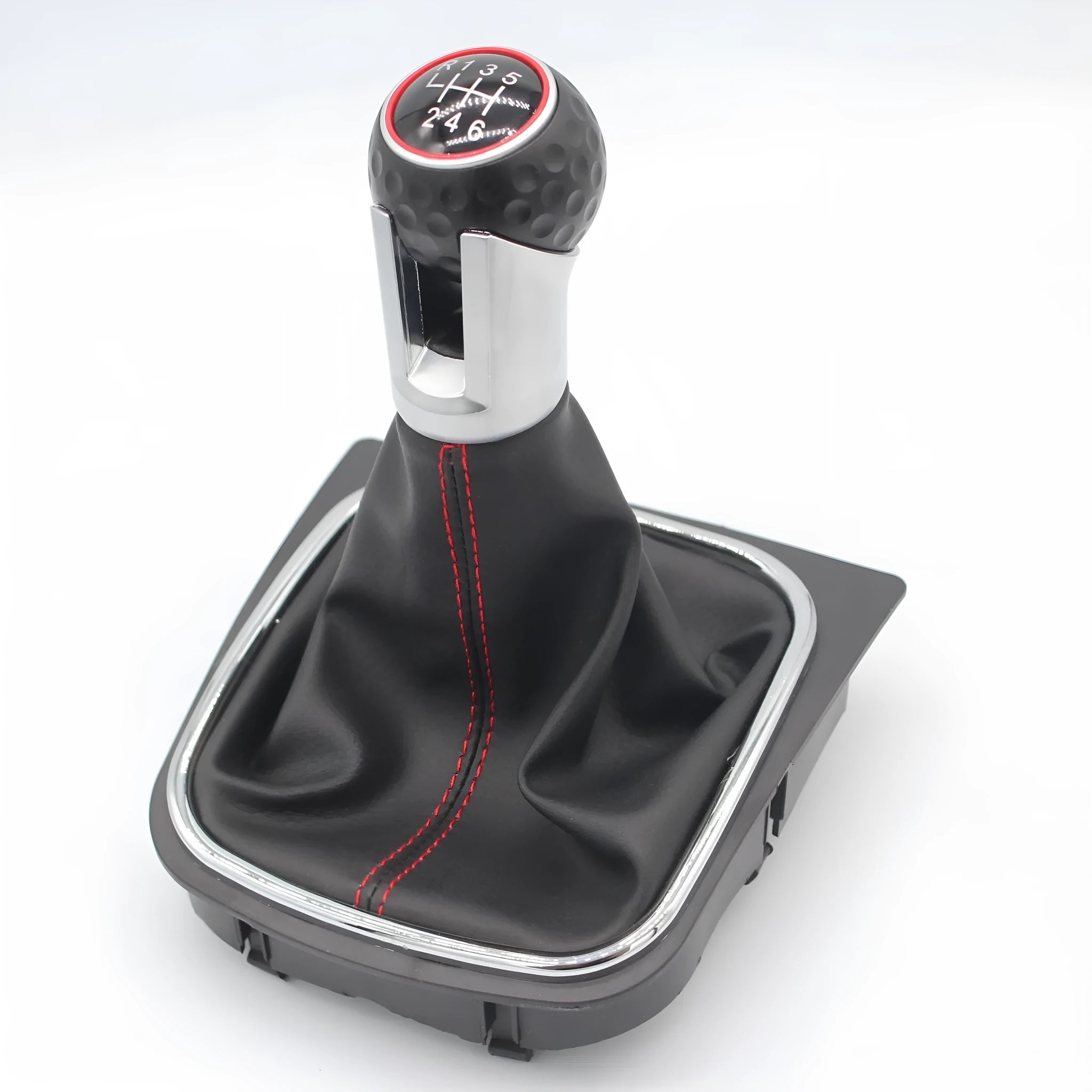 Leather gear shift knob handball for Volkswagen Golf 5 6 7 models with 12mm fitting.