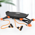 Black mini fitness skiing machine JS101A with elastic hand straps for home exercise