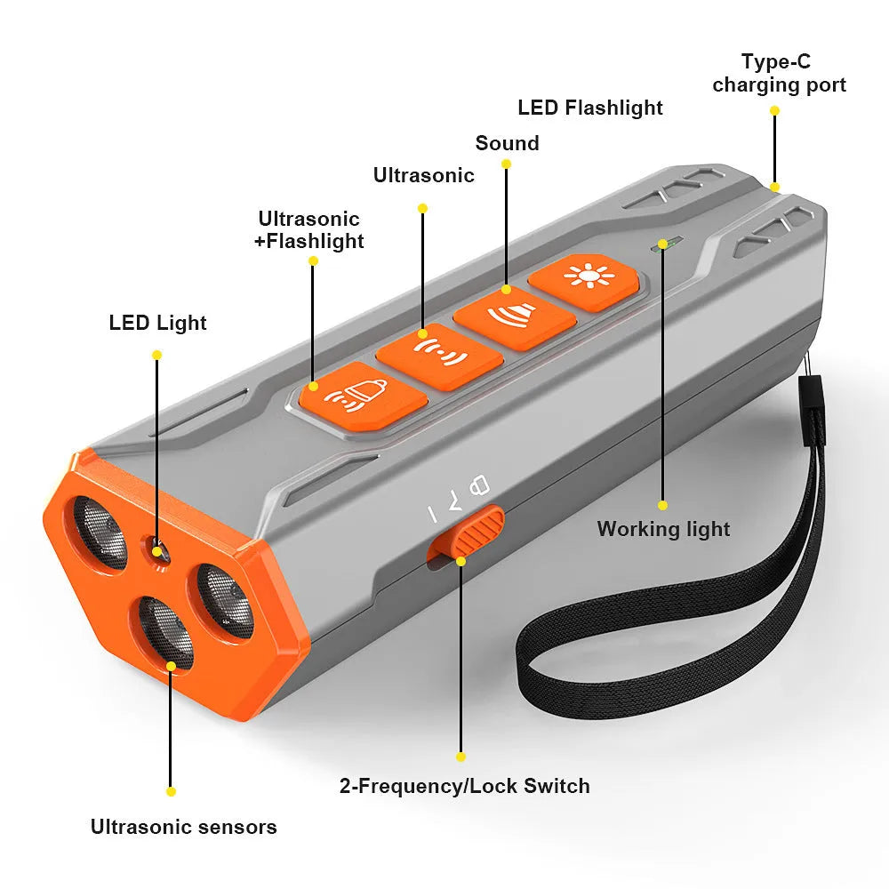 Creative Home Lighting three head ultrasonic dog trainer with remote control in black and orange colour