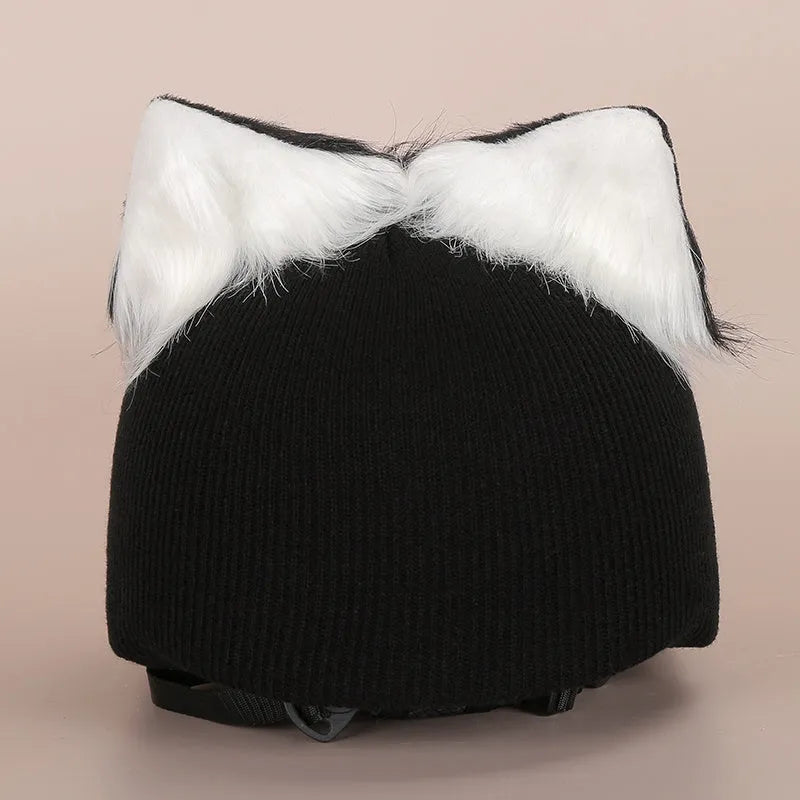 Cartoon character plush fabric helmet ear decoration cover for medium-sized helmets.