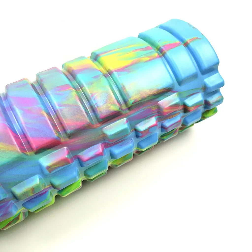 33cm camouflage pattern EVA foam roller in blue green yellow colour variant