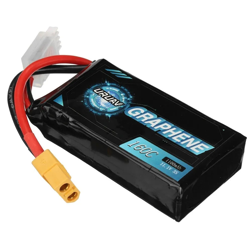Black 7.4V 1200mAh lithium battery for RC remote control model cars and ships