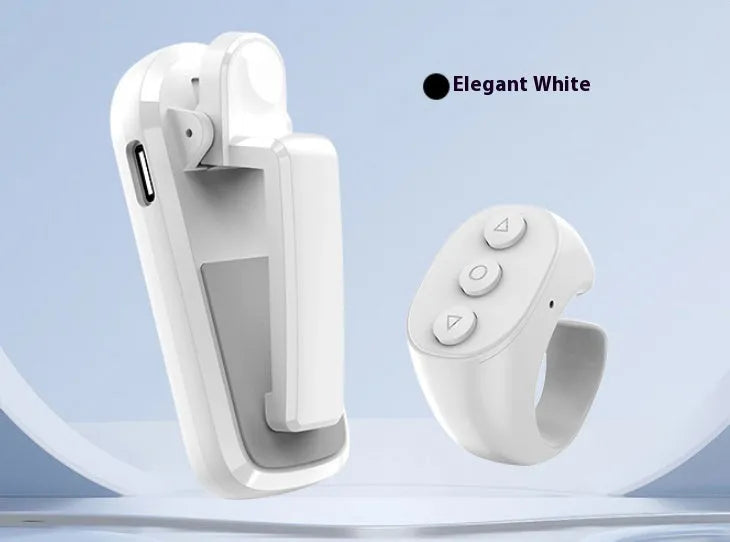 Wireless page turner remote control in black, pink, or white colour with clickers for tablets and phones.