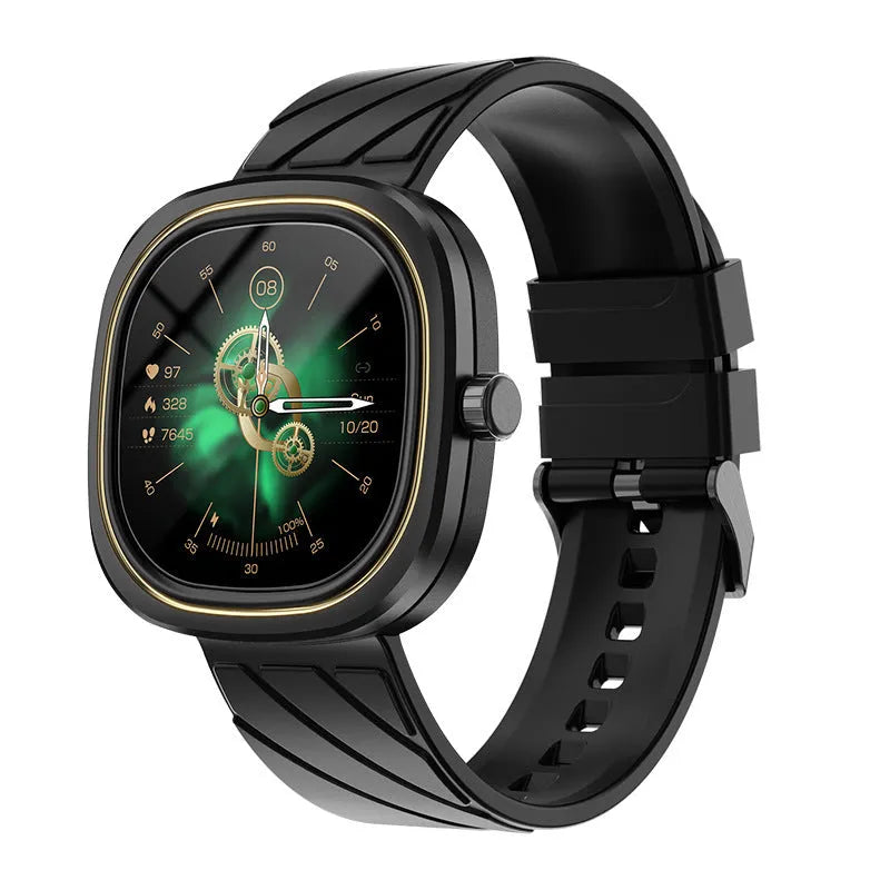 Fashion Bluetooth smart bracelet sports watch with silicone band on a wrist, showing the 1.32-inch screen.