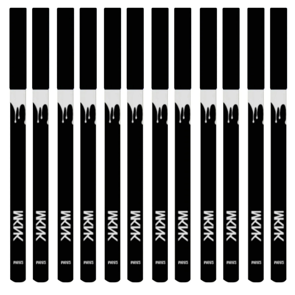 12 white and black eyeliner pencils with sharpener in waterproof makeup set