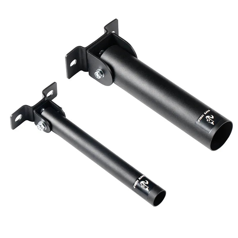 Steel wall-mounted barbell rod rack with 25 tubes for gym or industrial storage