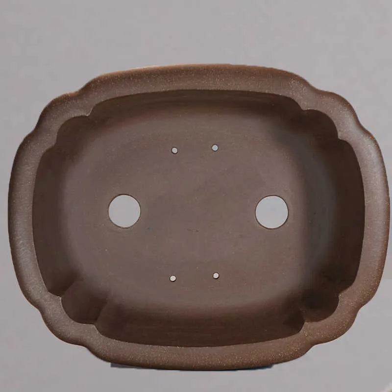 Purple clay handmade rectangular begonia flower pot with classical antique design