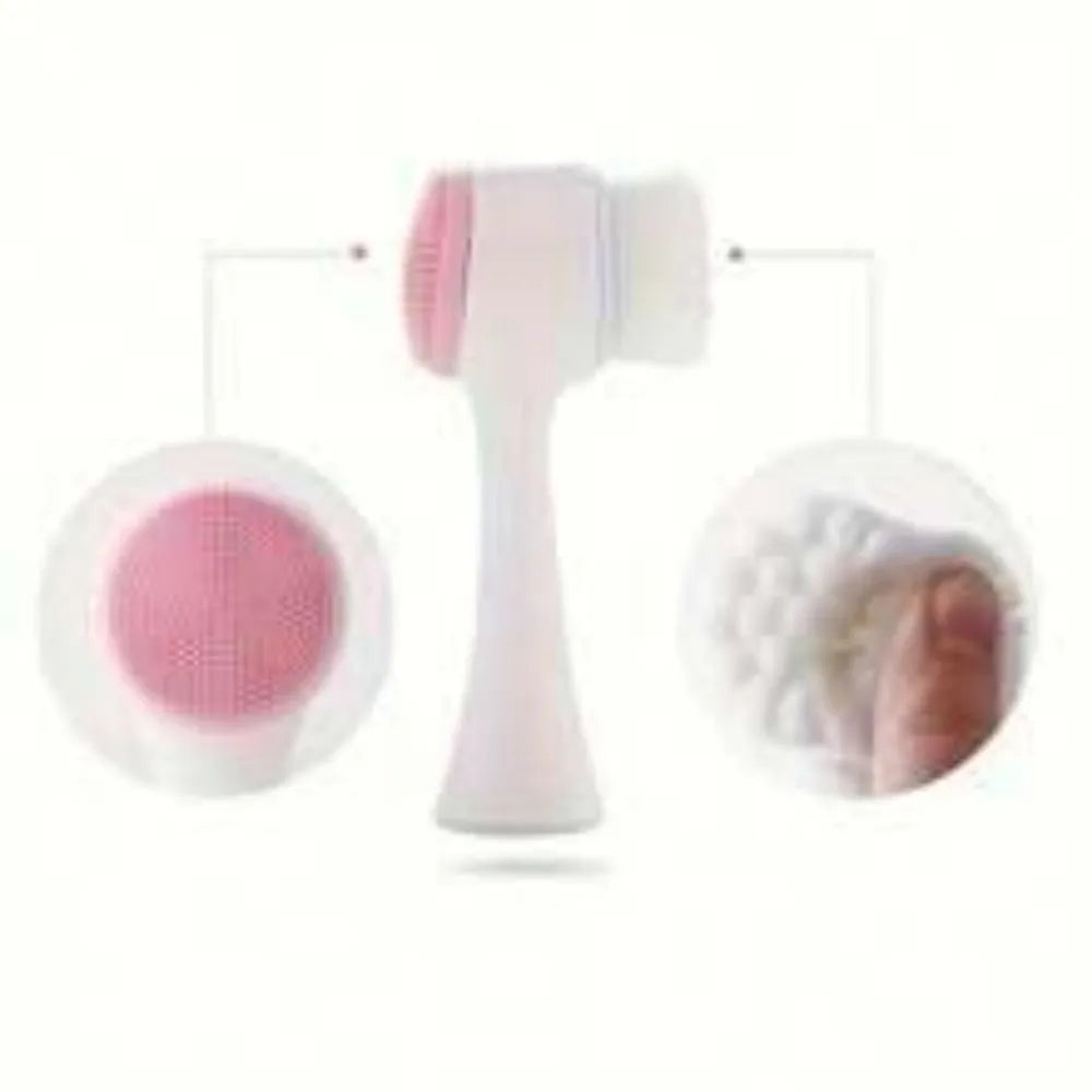 Blue nylon pet grooming brush with gentle bristles for dog and cat coat massage