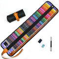 Set of fifty wooden coloured pencils for oily painting in a wooden storage case
