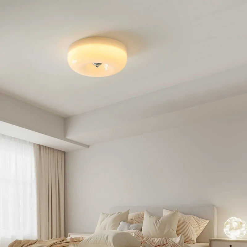 Cream style American design bedroom ceiling lamp with three-colour lighting in 30cm or 40cm diameter