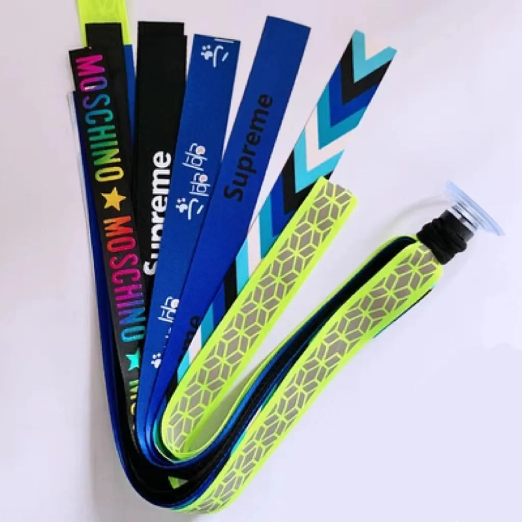 Decorative ribbon streamer for a child's ski or skating helmet in various colour options.