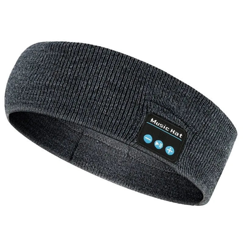 Bluetooth 5.4 sport headband with removable ear cushions in black, dark grey and grey-white colours