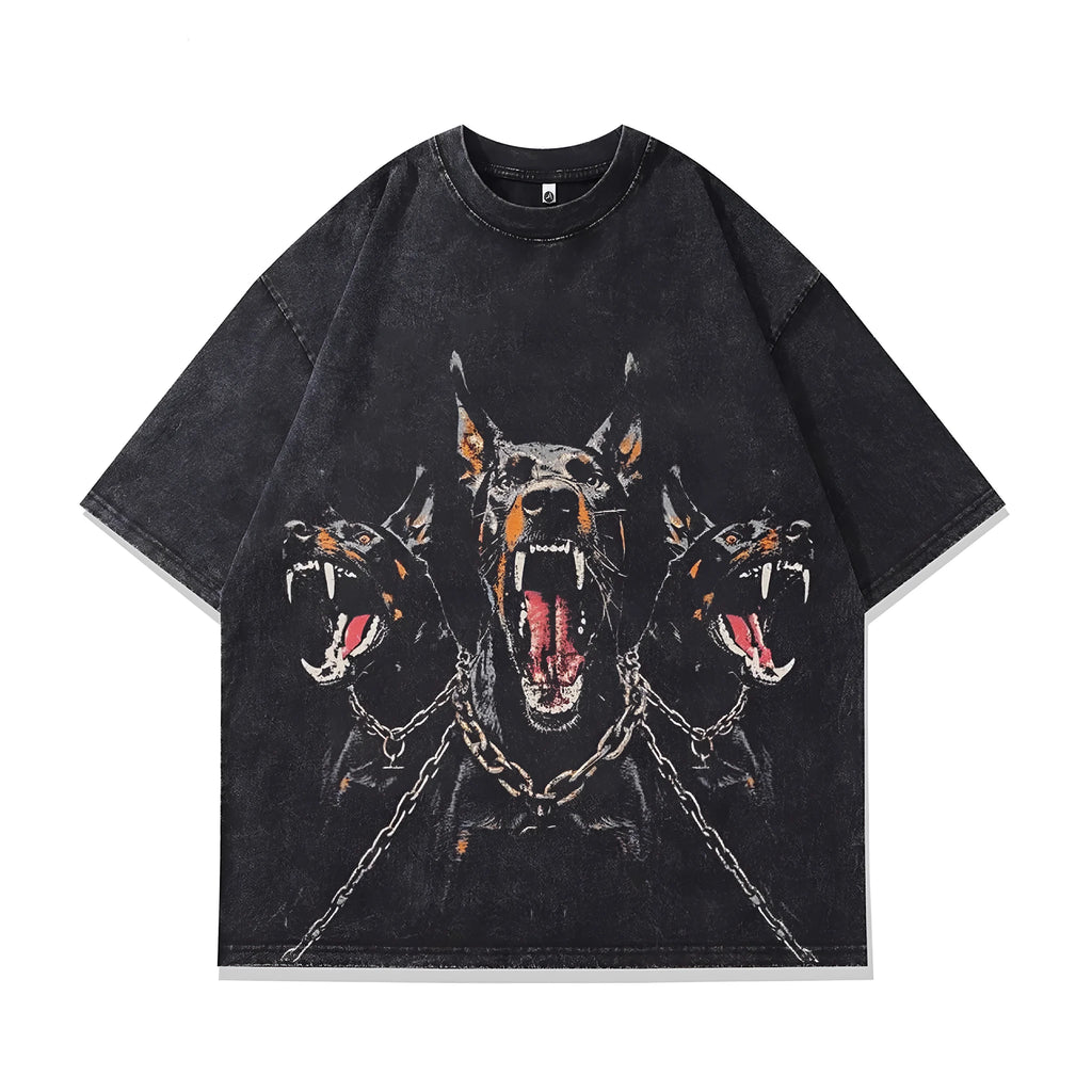 Men's character print short sleeve cotton T-shirt in loose fit summer style