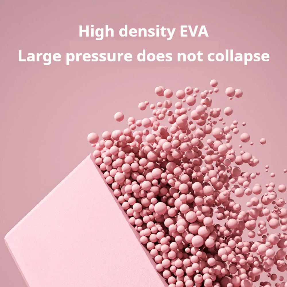 Solid colour EVA foam yoga block with ridged surface, measuring 23cm long