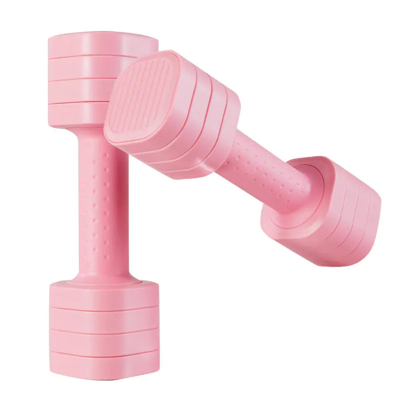 Women's adjustable 5lb dumbbells in four colours with detachable ABS plastic construction
