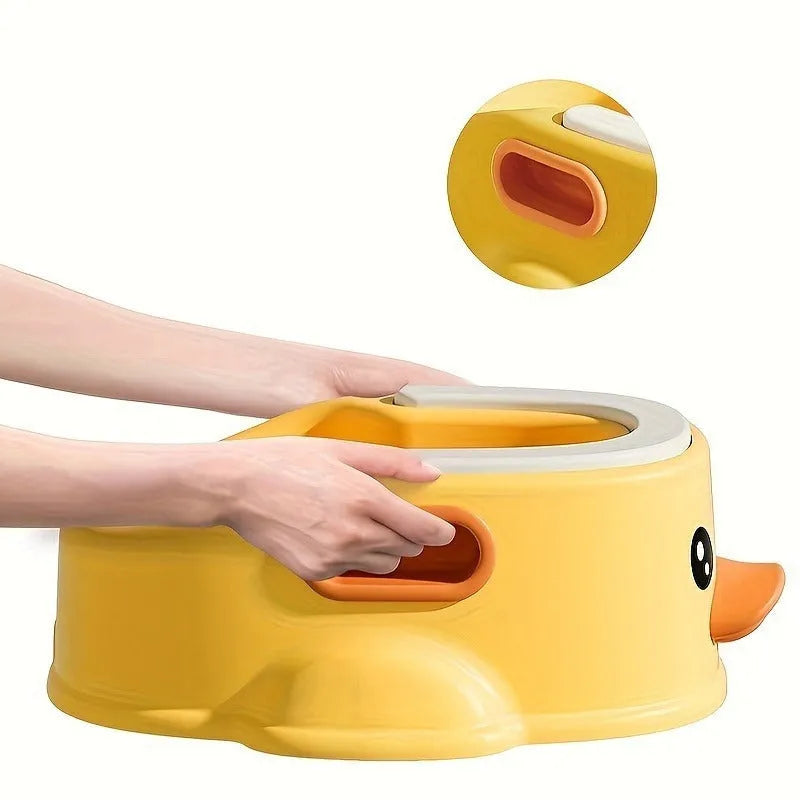 Blue duck-shaped PVC bathtub for washing small dogs and cats on a plain background.