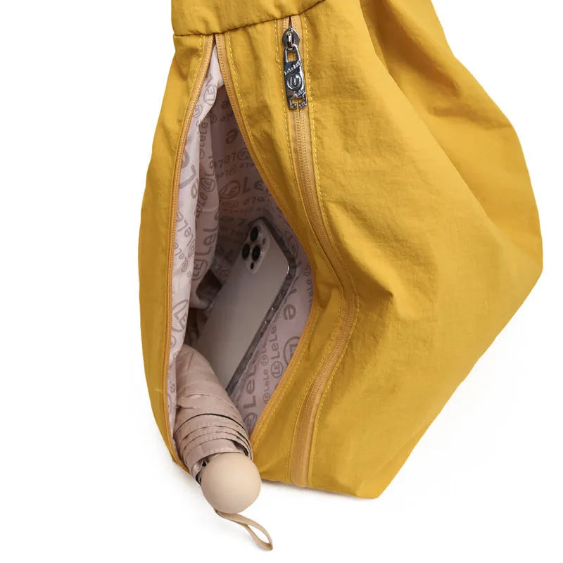 Women's heart-shaped nylon crossbody shoulder bag in four colour options