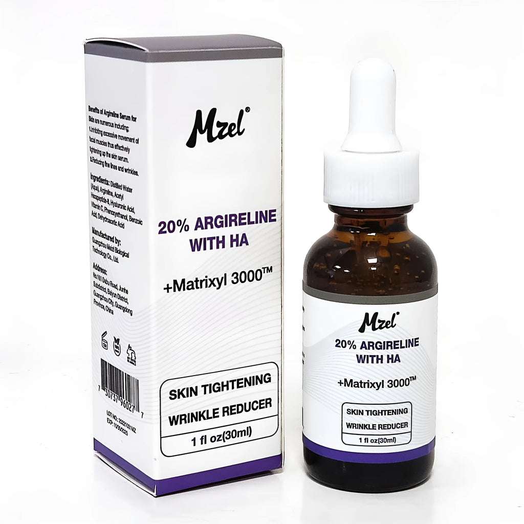 30ml bottle of six-peptide firming serum with anti-wrinkle and brightening properties
