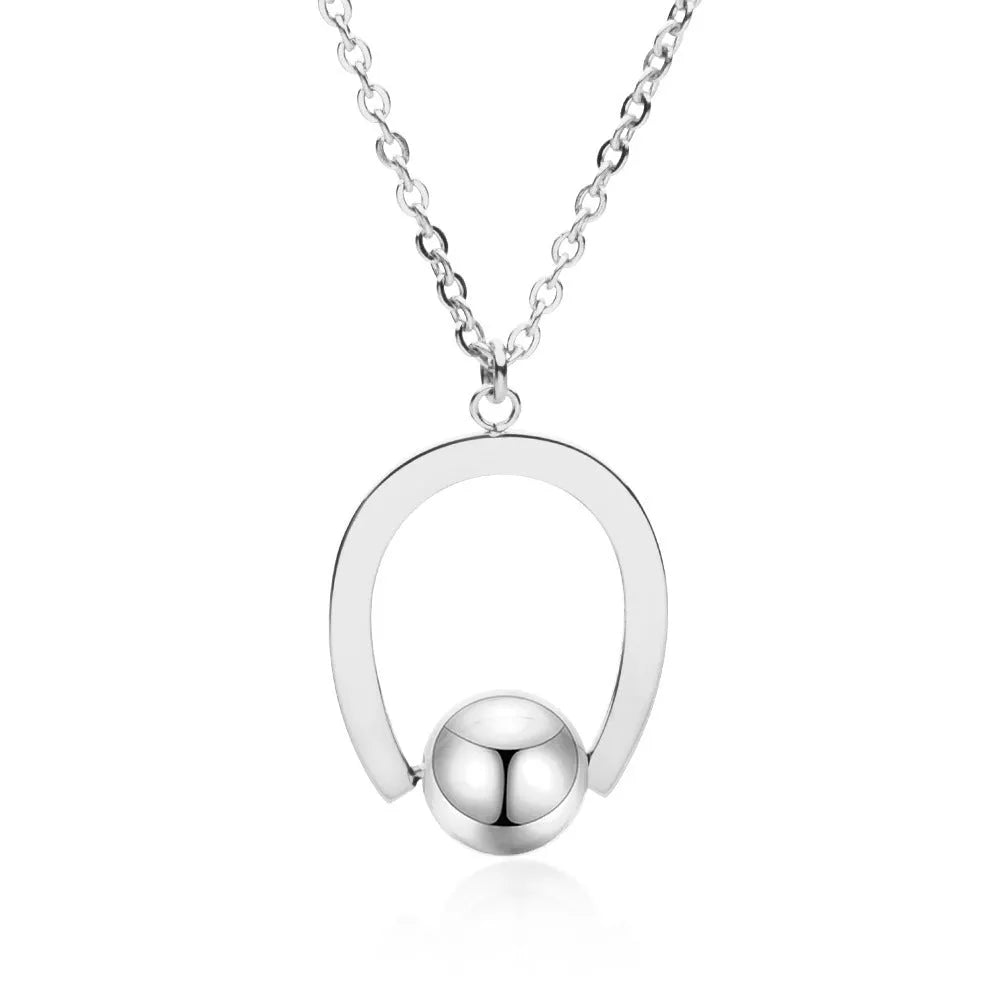 Stainless steel geometric necklace on adjustable 21-50cm cross chain in gold finish