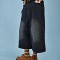 Men's loose straight leg denim shorts in blue colour for summer