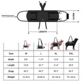 Black Oxford cloth dog harness with breast strap for leg support rehabilitation