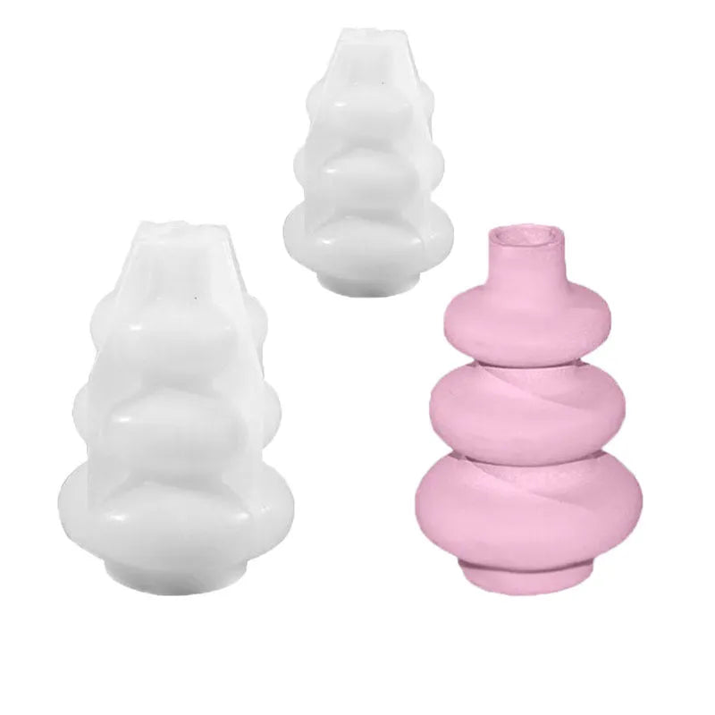 Three-layer circle vase silicone baking mould in modern simple style