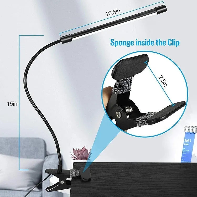Black or white 26cm USB-powered LED desk lamp with eye protection for study