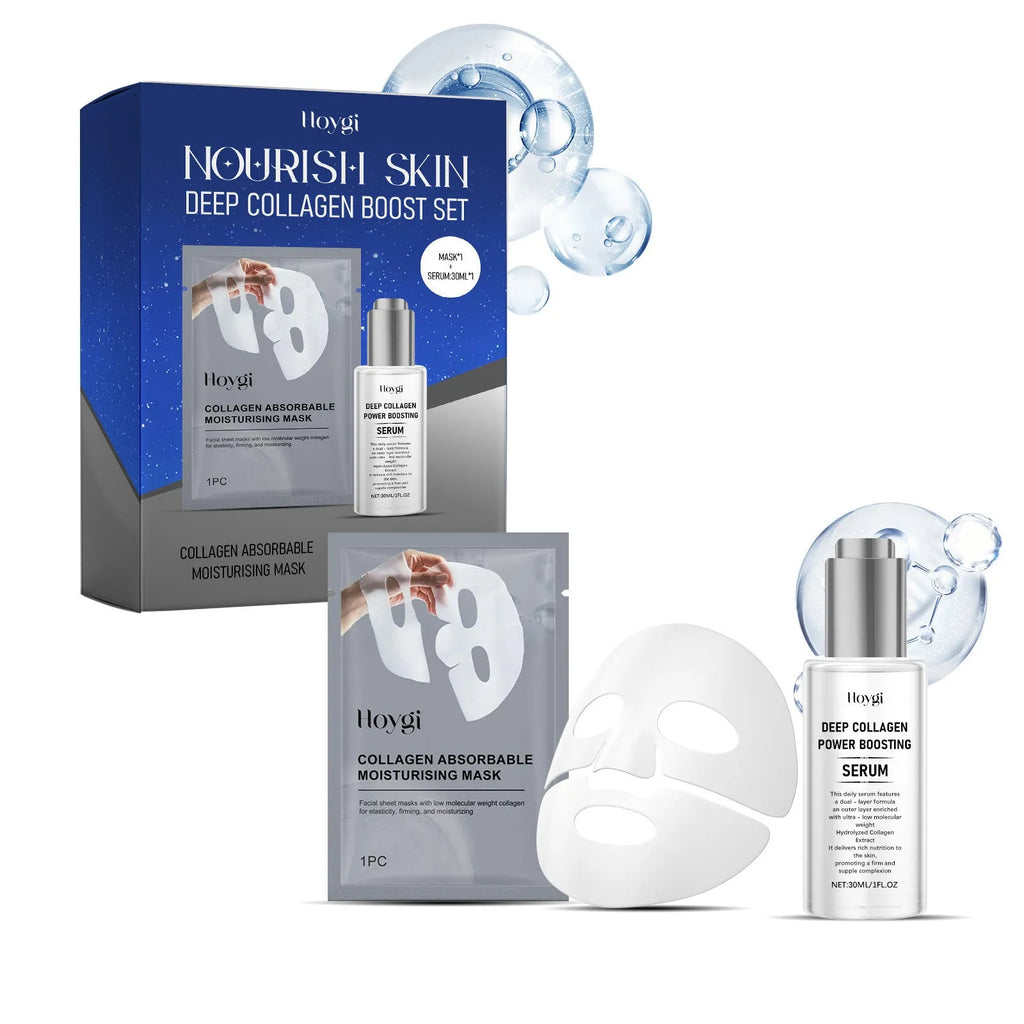 Collagen moisturising suit with facial mask and 30ml essence bottle for skincare