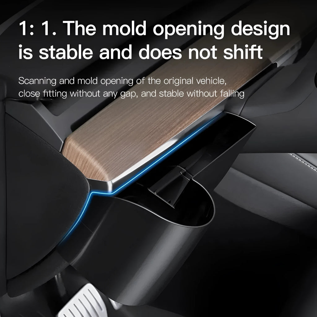 Plastic dashboard cup holder for left-hand drive Tesla Model 3 and Model Y cars
