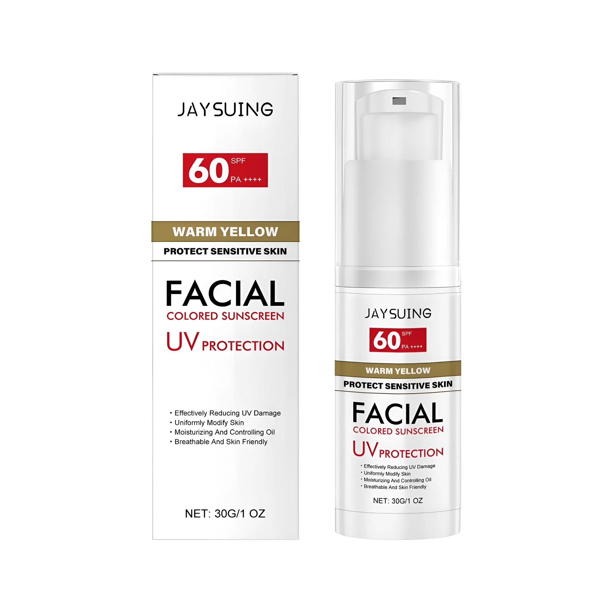 30g tube of lightweight daily facial sunscreen with titanium dioxide and hyaluronic acid
