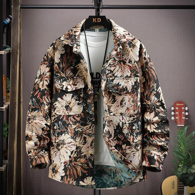 Casual lapel shirt coat in long sleeve design with straight hem, available in multiple colours
